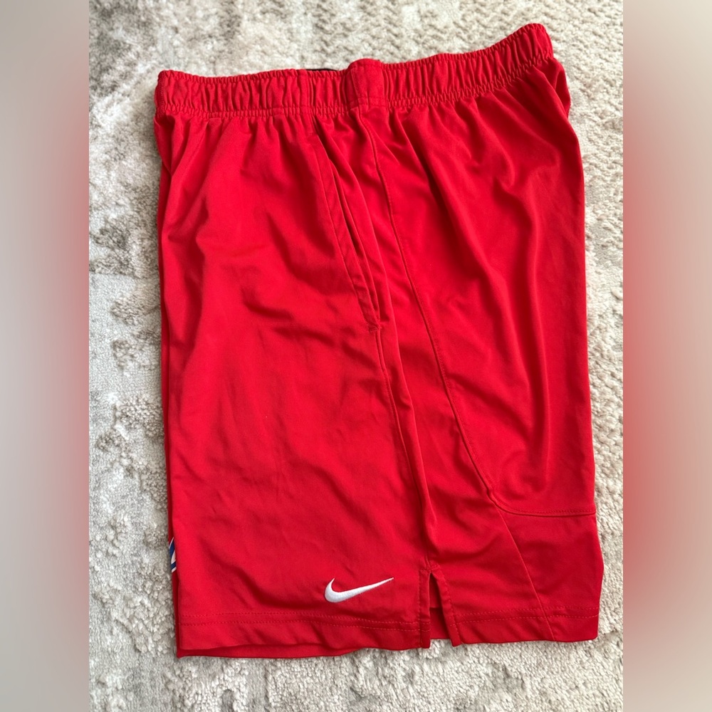Nike Ole Miss Rebels Red & Blue Drawstring 11 Inseam Basketball Shorts: - Picture 3 of 7